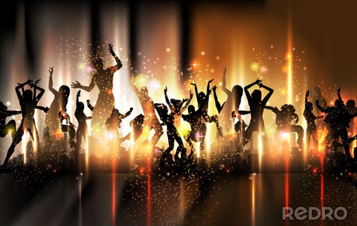 Poster Musik und tanzende Menschen