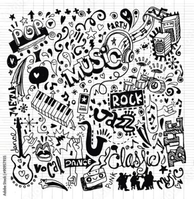 Poster Musikalische Einträge im Notizbuch