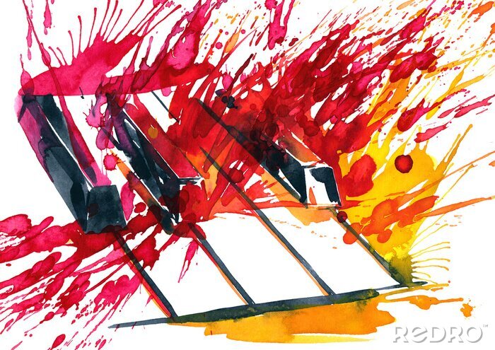 Poster Musikalische Komposition mit Instrument