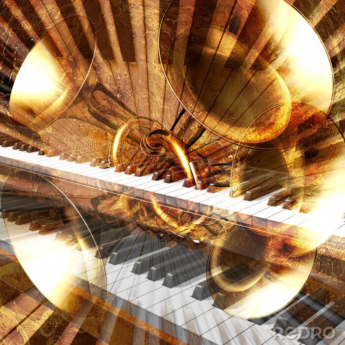 Poster Musikinstrumente in Collage