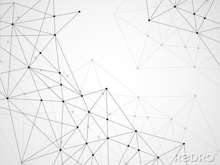 Poster Muster Linien, die die Punkte verbinden