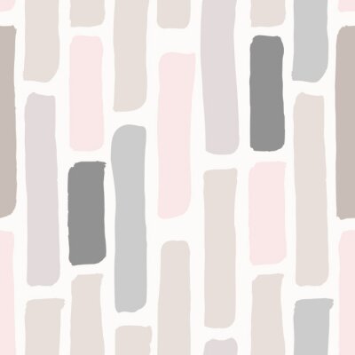 Tapete Muster mit dicken Streifen in Beige- und Rosatönen