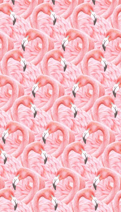 Poster Muster mit Flamingos