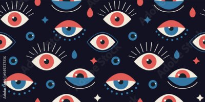Poster Muster mit grafischen Augen
