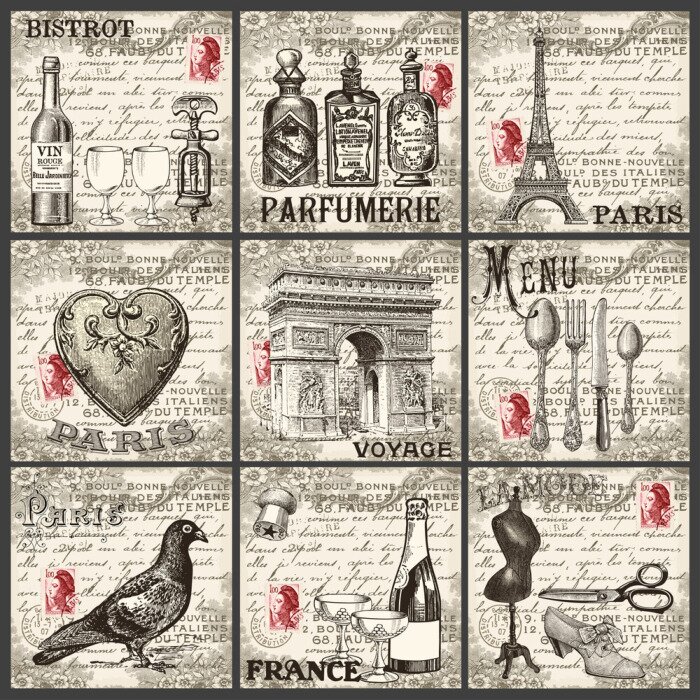 Poster Muster mit Paris-Motiv