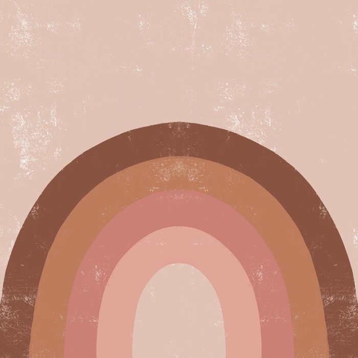 Poster Muster mit Regenbogen im Boho-Stil