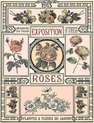 Muster mit Rosen im Vintage-Stil