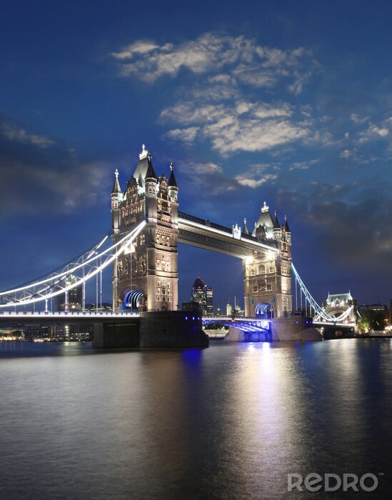 Poster Nacht und Brücke in London