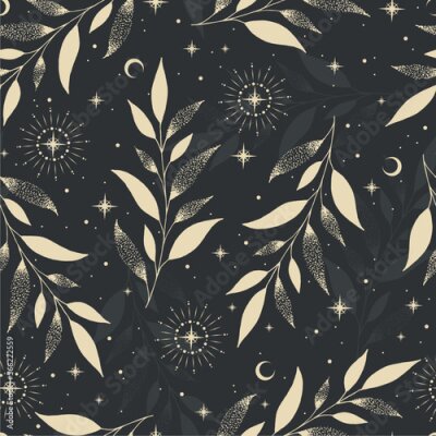 Nachthimmel mit Boho-Dekorationen