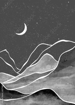 Poster Nachtlandschaft im böhmischen Stil