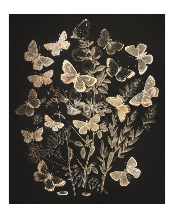 Poster Nachts den Schmetterlingen begegnen