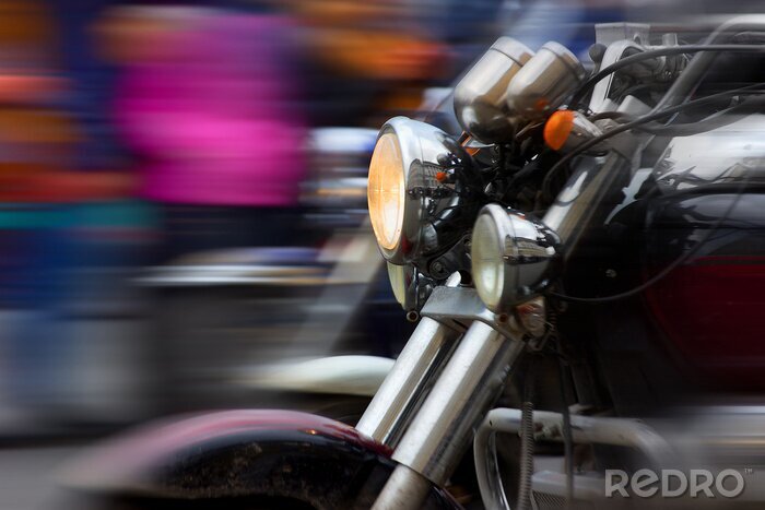 Poster Nahaufnahme eines Motorrads