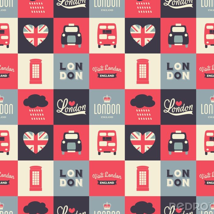 Poster Nahtlose Hintergrund London