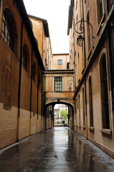 Poster Nasse Straßen in Lyon
