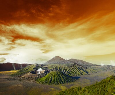 Poster Natur und Landschaften mit Vulkan