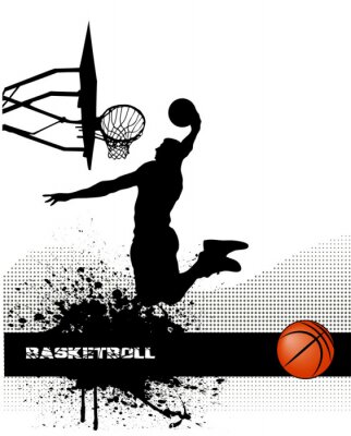 Poster NBA Basketball Einwurf in den Korb Grafik