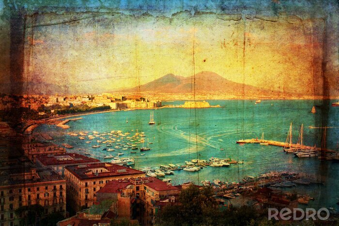 Poster Neapel im Retro-Stil
