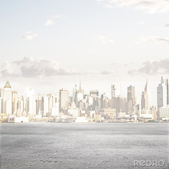 Poster Neblige Stadt der Zukunft