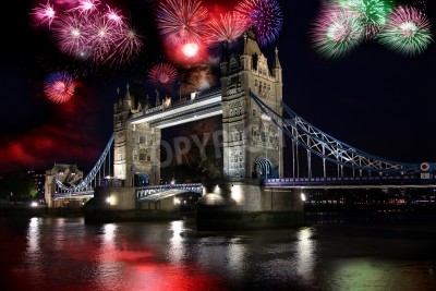 Poster Neujahr und Tower Bridge