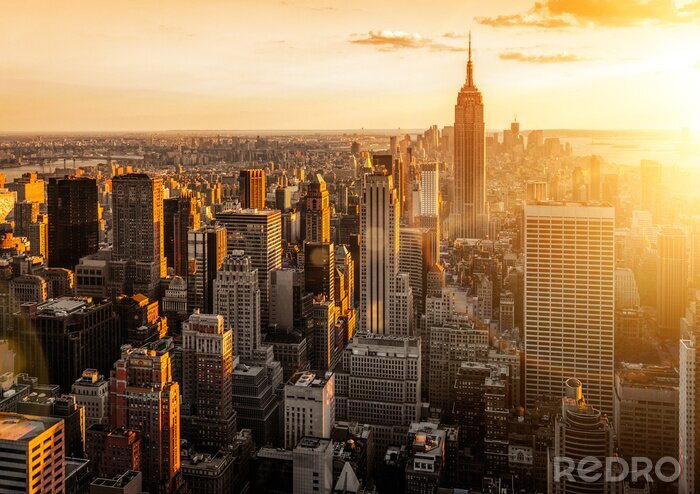 Poster New York 3D untergehende Sonne