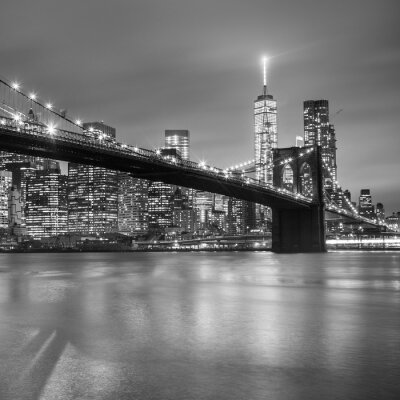 New York bei Nacht Brooklyn Bridge
