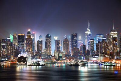 New York bei Nacht Gebäude