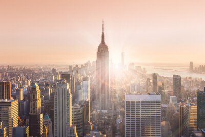Poster New York City bei Sonnenuntergang