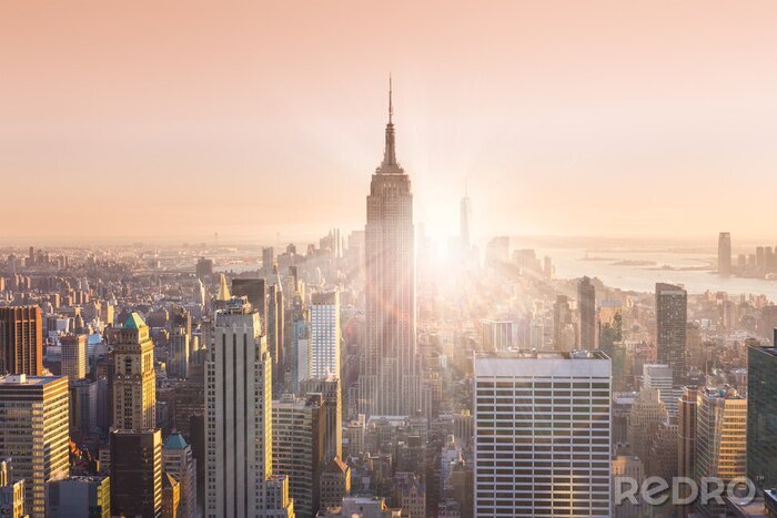 Poster New York City bei Sonnenuntergang