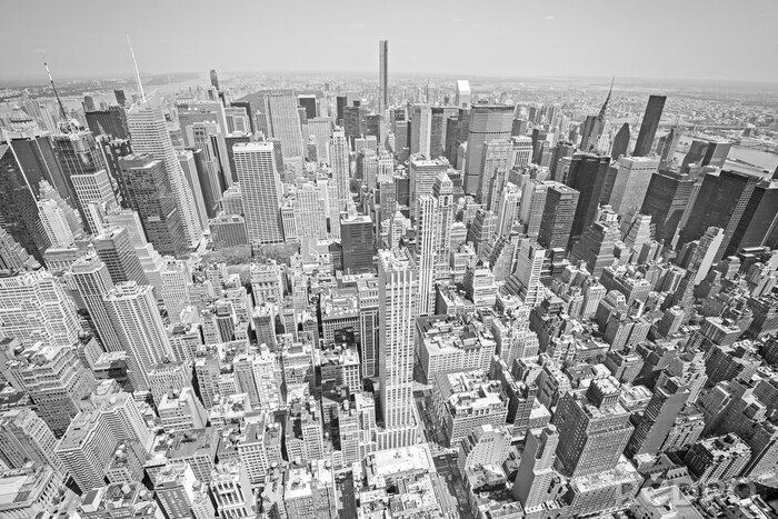 Poster New York City Schwarz-Weiß-Ansicht von Wolkenkratzern