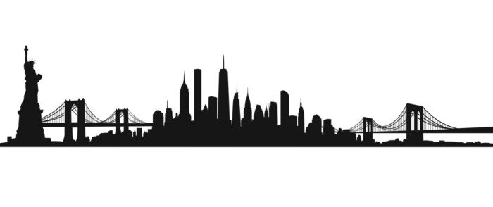 Poster New York City Skyline Vektor schwarz und weiß