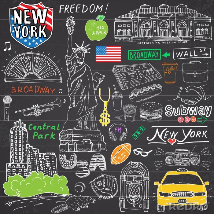 Poster New York City Stadtsymbole