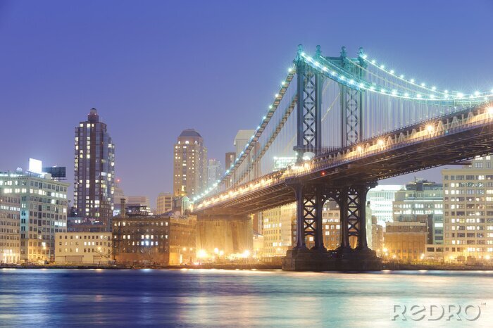 Poster New York City und Manhattan Bridge