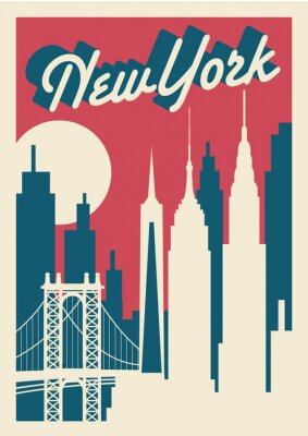 Poster New York im Vintage-Stil