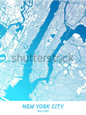 Poster New York Karte von Manhattan