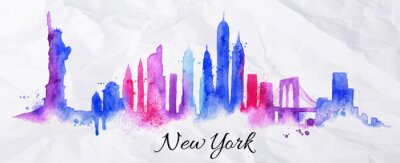 Poster New York Manhattan in Aquarell
