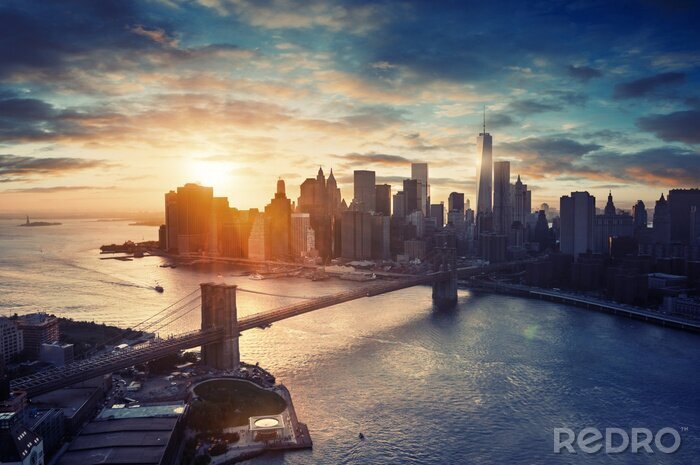 Poster New York Manhattan von oben