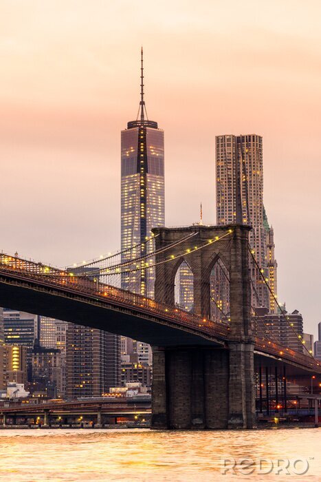 Poster New York und Brooklyn Bridge