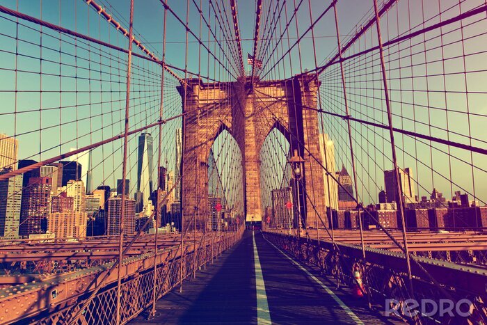 Poster New York und Brooklyn Bridge
