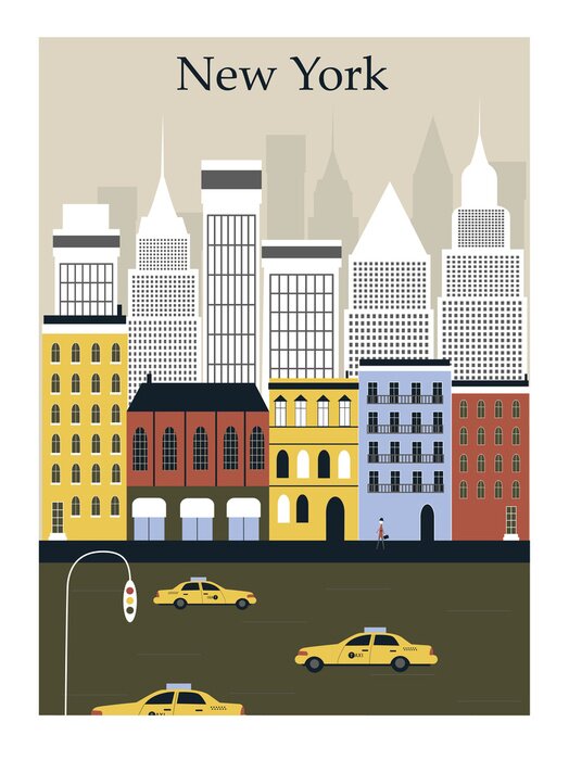 Poster New Yorker Wolkenkratzer in einer minimalistischen Version