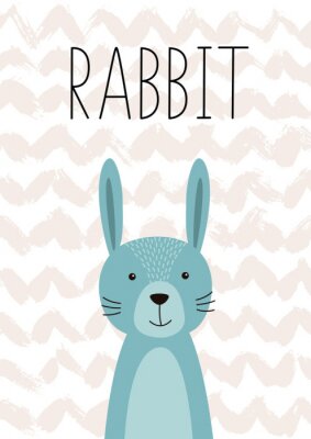 Poster Niedliches buntes Kaninchen