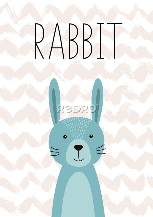 Poster Niedliches buntes Kaninchen