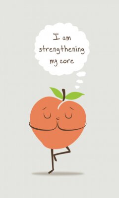 Poster Niedliches Obst beim Yoga