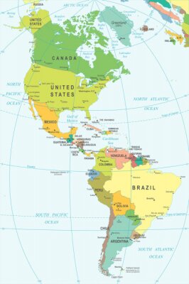 Nord- und Südamerika auf der Karte