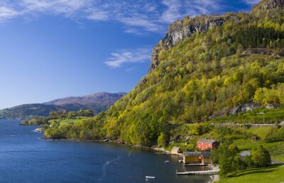 Poster Norwegische Landschaft mit Fjord