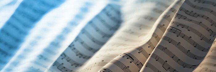 Poster Noten 3D auf Papier