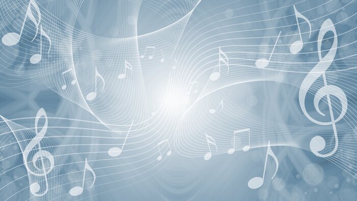 Poster Noten auf einem Himmelshintergrund