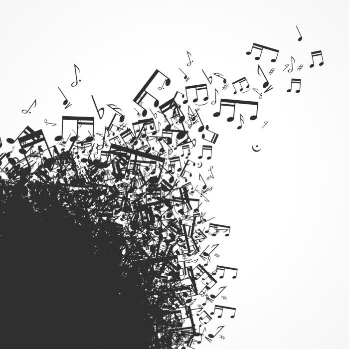 Poster Noten in chaotischer Anordnung