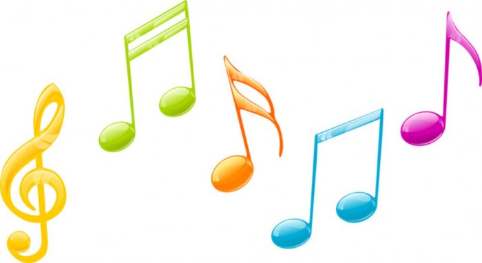 Poster Noten in verschiedenen Farben einfache Grafik