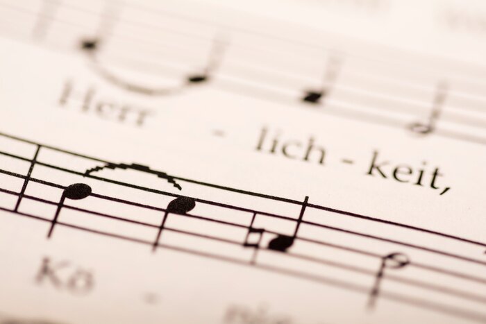 Poster Notenblatt in Großaufnahme