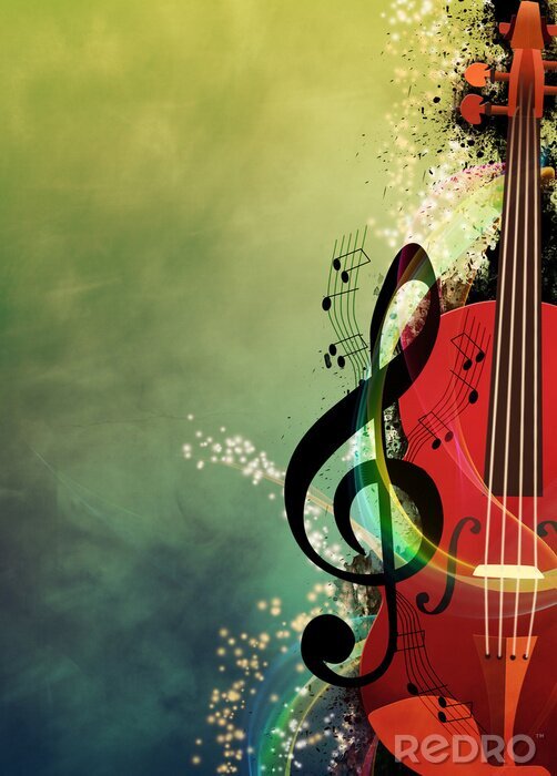 Poster Notenschlüssel Noten und Violin Grafik